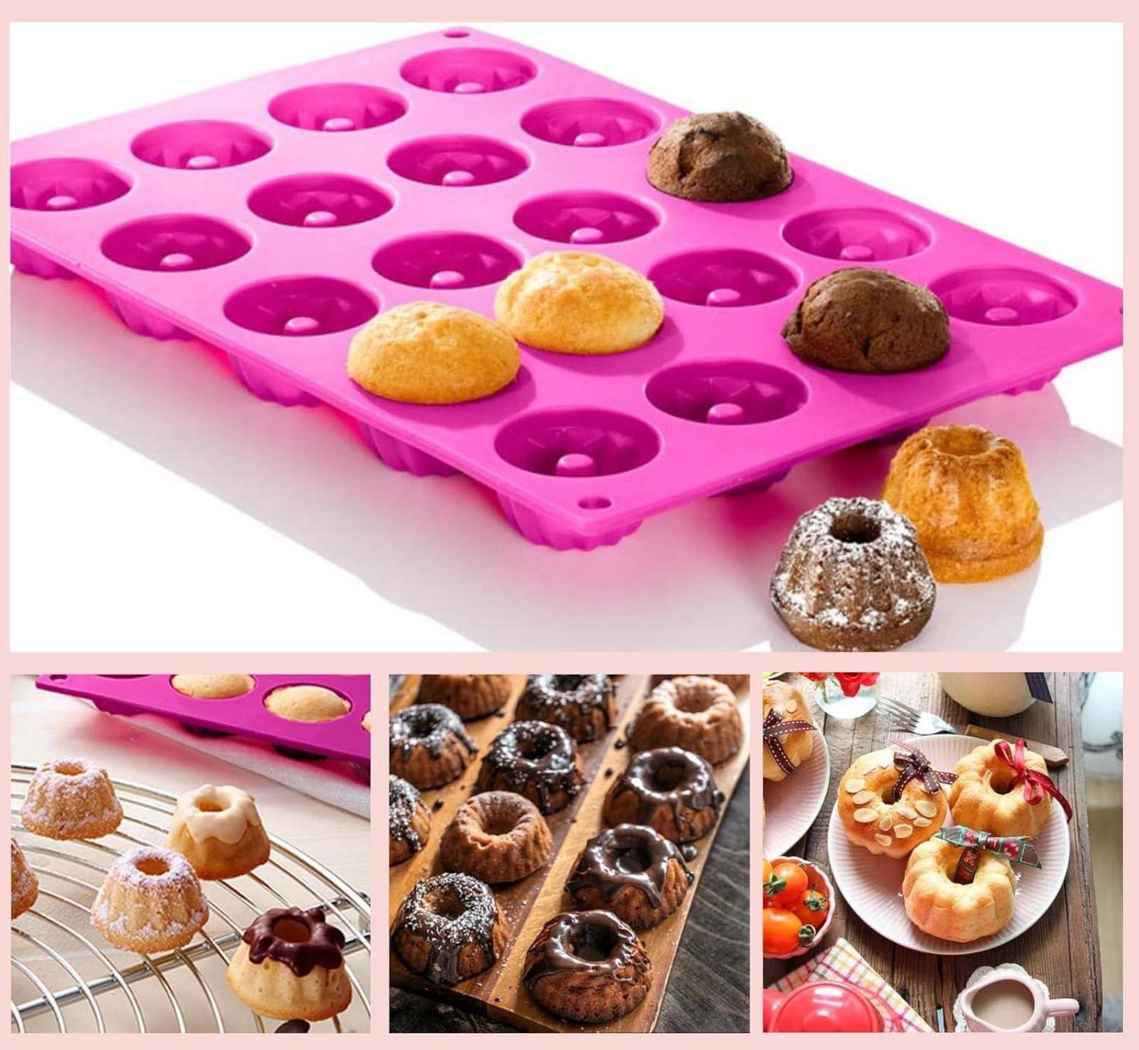 Mini Gugelhupf Backform Silikon 20er Paris Savarin Stil 30 * 20 * 2.3cm Antihaft