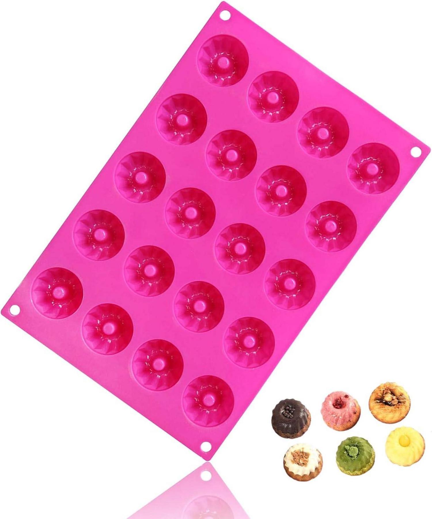 Mini Gugelhupfformen 20er Silikon Backform Antihaftbeschichtet, Rosa