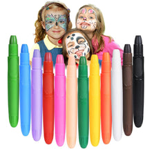 Kinderschminke Set 12 Farben Waschbar Gesichtsfarben Halloween