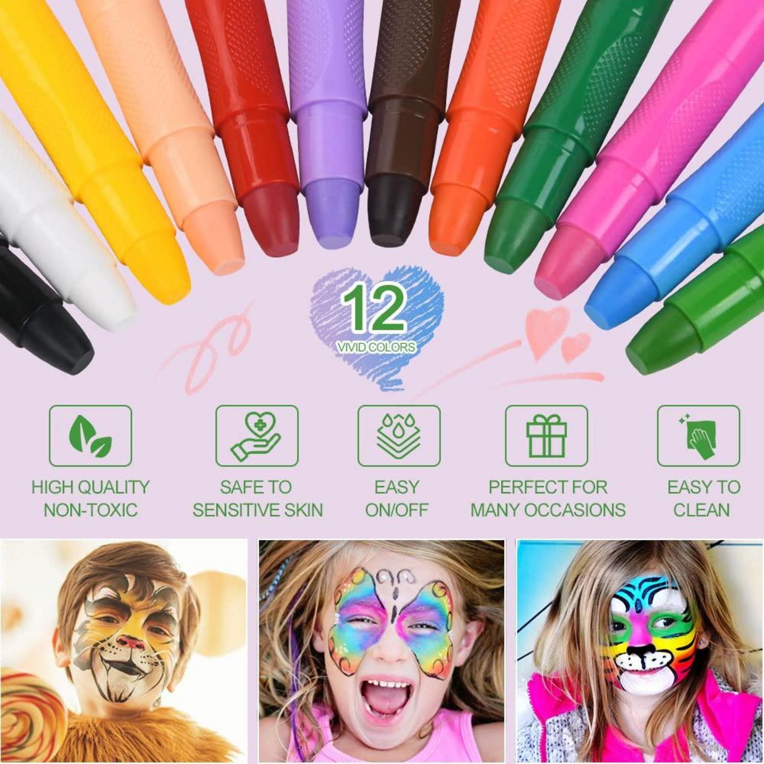 URAQT Kinderschminke-Set 12 Farben Waschbar