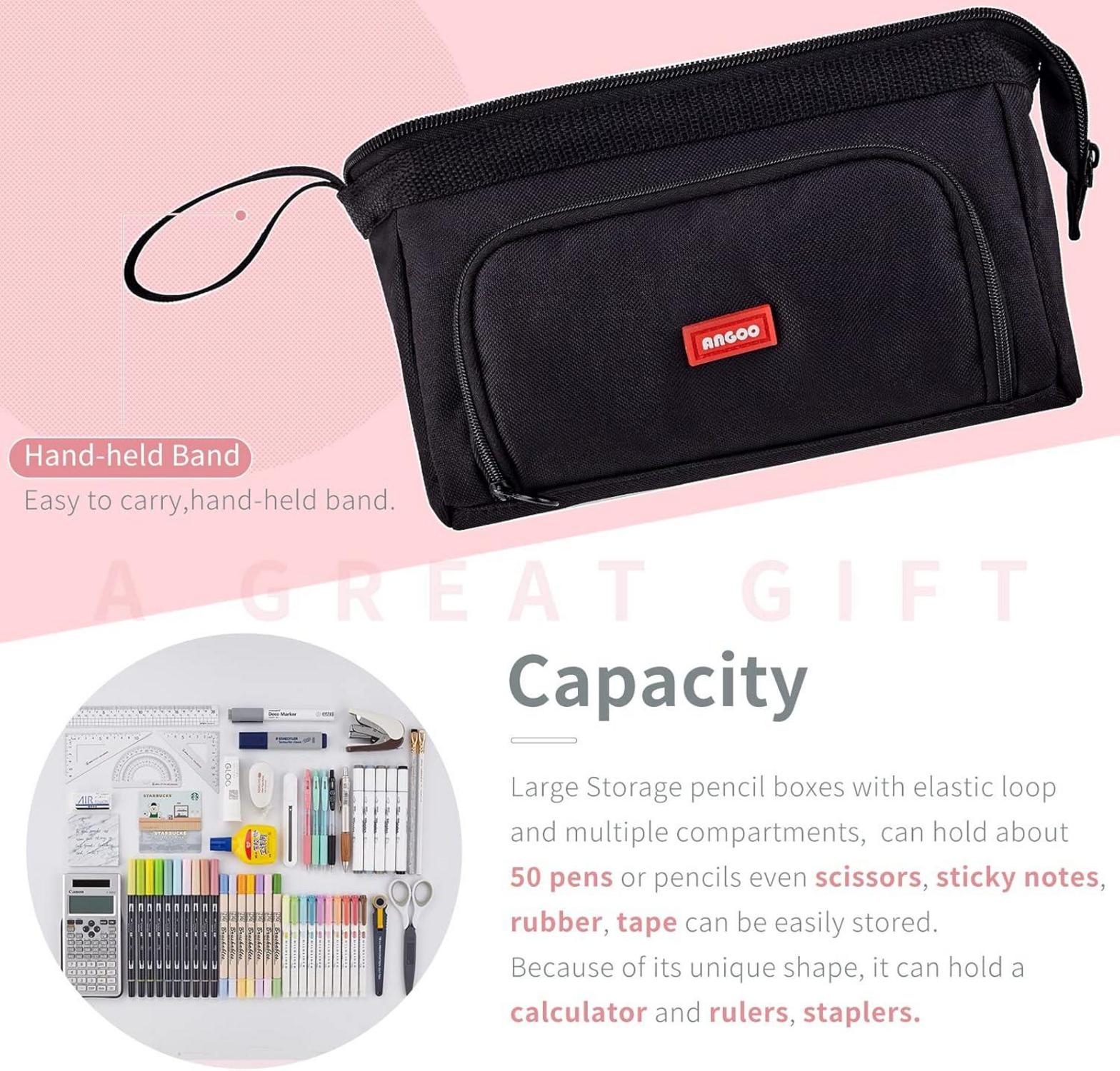 EASTHILL Federmäppchen groß Pencil case Stifte Organizer Mädchen Jugendliche Schwarz