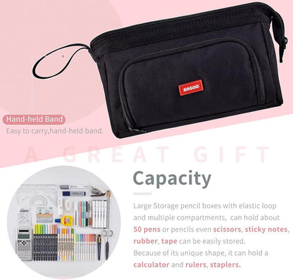 EASTHILL Federmäppchen groß Pencil case Stifte Organizer Mädchen Jugendliche Schwarz