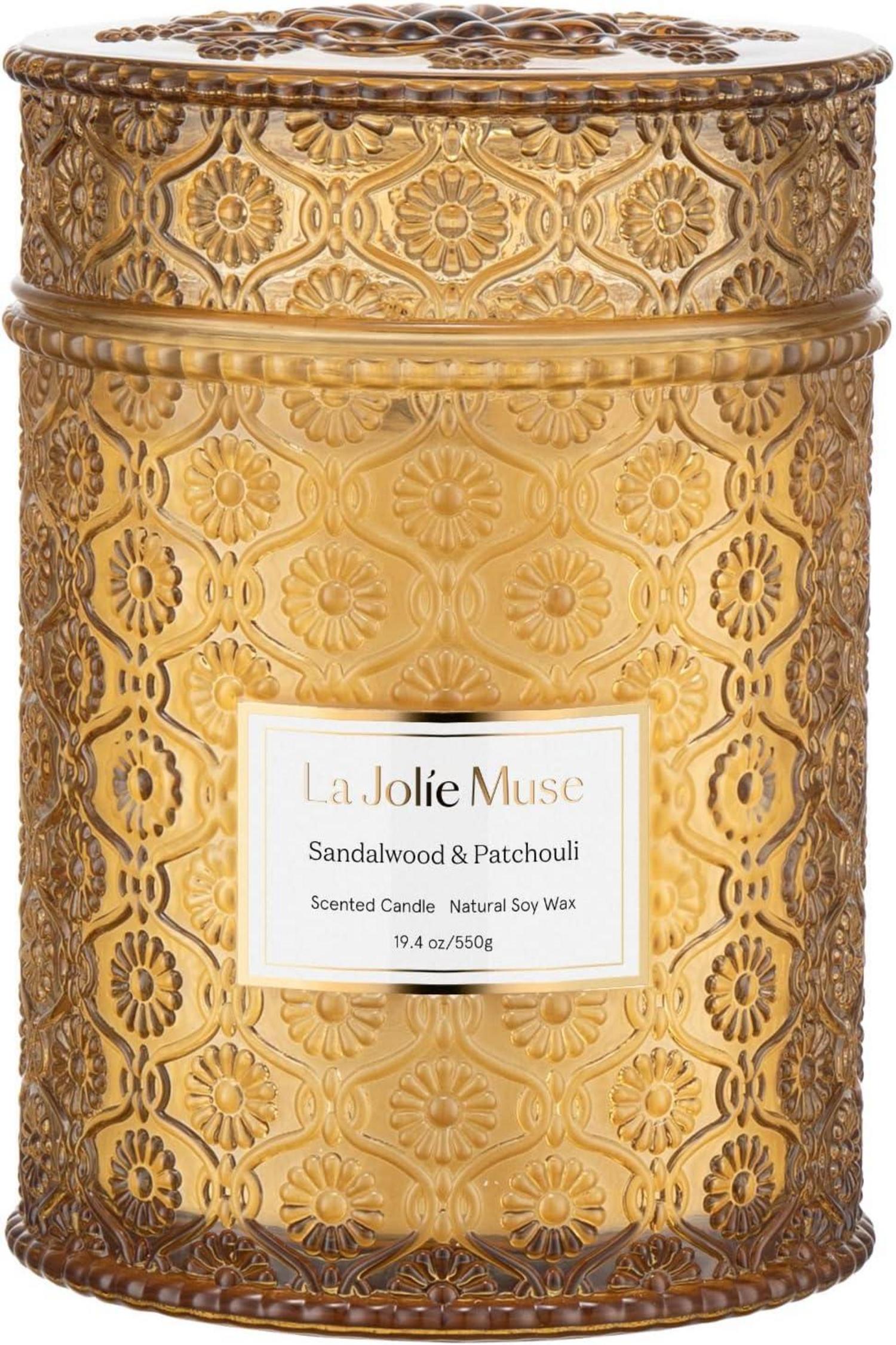Duftkerze Sandelholz und Patchouli 550g Natürliche Sojakerze