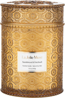 Duftkerze Sandelholz und Patchouli 550g Natürliche Sojakerze