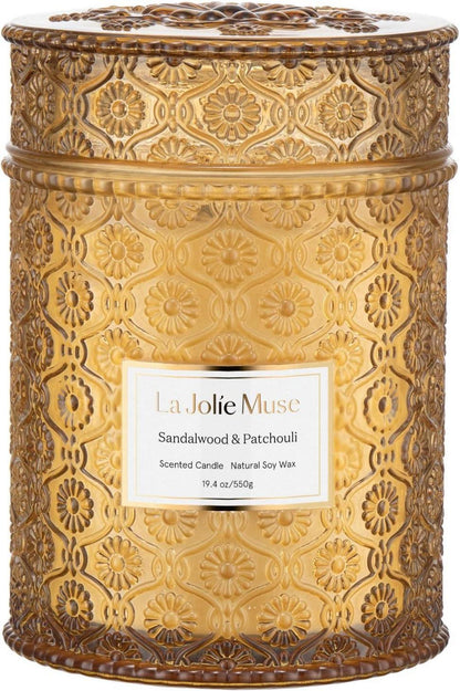 Duftkerze Sandelholz und Patchouli 550g Natürliche Sojakerze