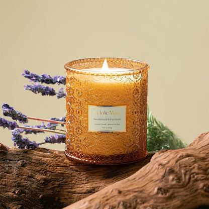 Duftkerze Sandelholz und Patchouli 550g Natürliche Sojakerze