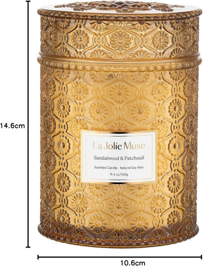 Duftkerze im Glas Sandelholz Patchouli 550g Natürlich Vegan Entspannung