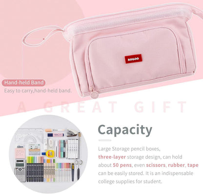 EASTHILL Großes Federmäppchen Kosmetik Organizer Mädchen Pink