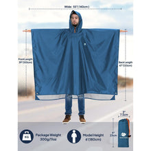 ANYOO Leichter Wasserdichter Regenponcho mit Kapuze und