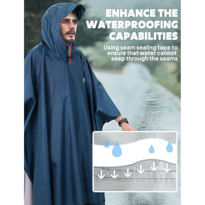 ANYOO Leichter Wasserdichter Regenponcho mit Kapuze und