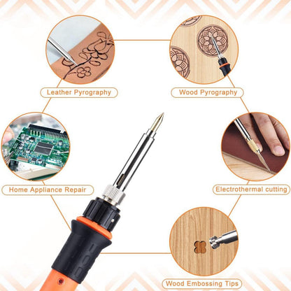 Brandmalerei Lötkolben Set 220-480 ℃ Holz Leder DIY Geschenkset
