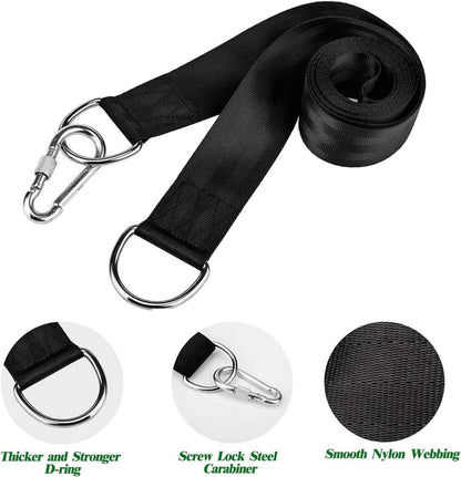 Schaukel Befestigung Baum Hängematte Set, 2 Karabiner, D-Ringe, Baumschutz, Outdoor