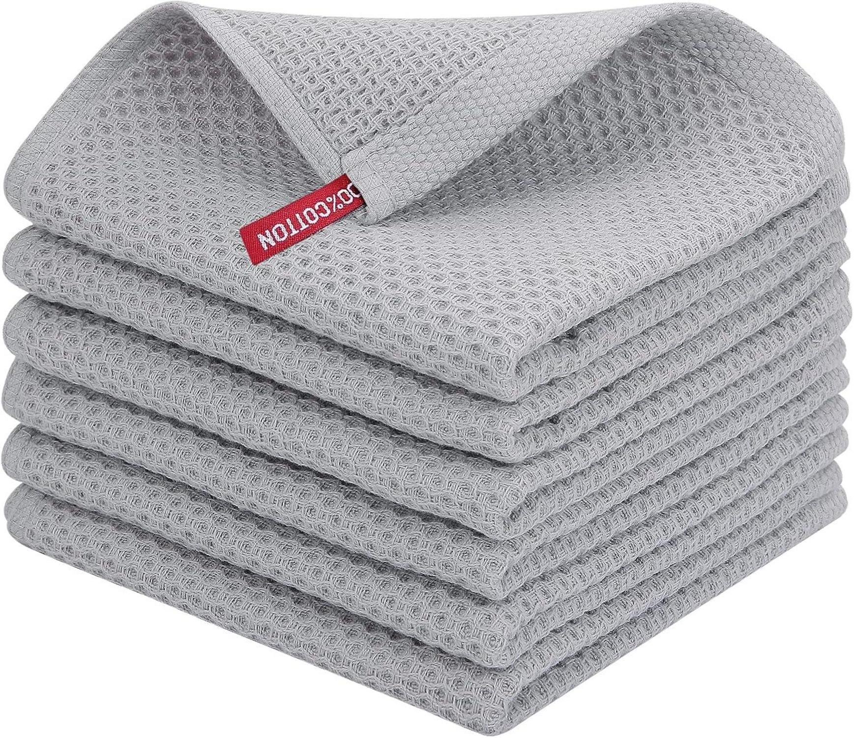 Geschirrtücher 6er Set 100% Baumwolle 30x30 cm Saugfähig