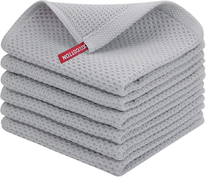 Geschirrtücher 6er Set 100% Baumwolle 30x30 cm Saugfähig