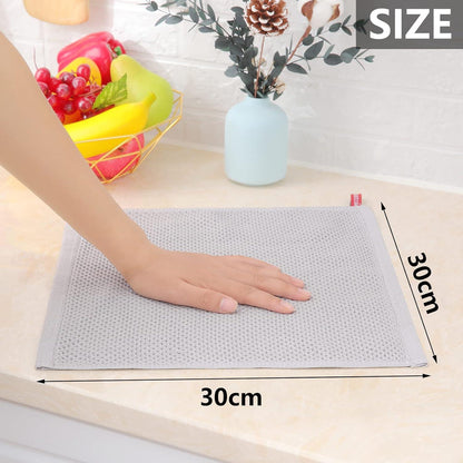 Geschirrtücher 6er Set 100% Baumwolle Weich Saugfähig Küchenhandtücher 30x30cm