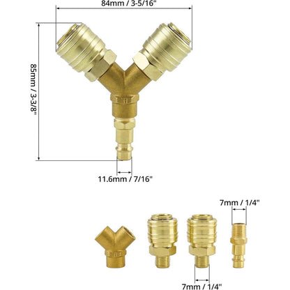 Druckluftverteiler Kupfer Kupplungen Außengewinde NW 7,2