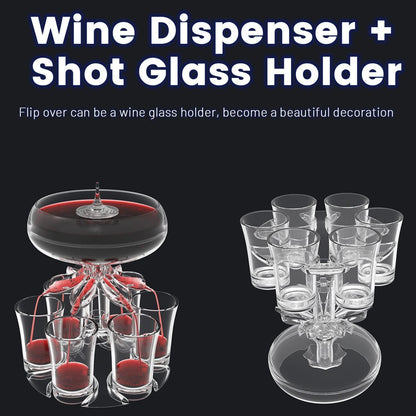 Schnapsspender mit 6 Gläsern 4cl Party Zubehör für Cocktail