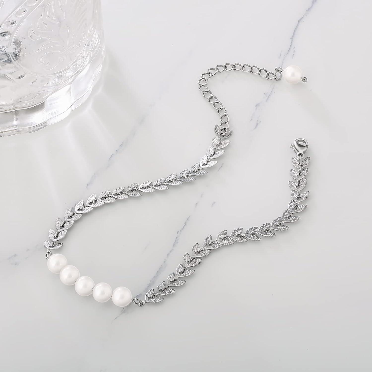 KRKC&CO Damen Fußkettchen mit bunten Zirkonia, vergoldet, mehrreihig, verstellbar, Silber