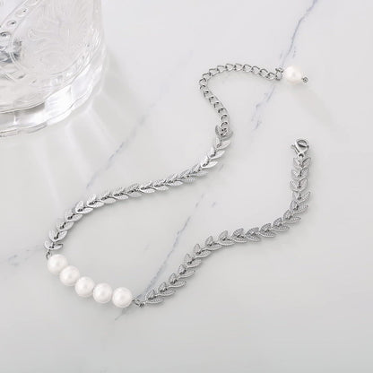 KRKC&CO Damen Fußkettchen mit bunten Zirkonia, vergoldet, mehrreihig, verstellbar, Silber
