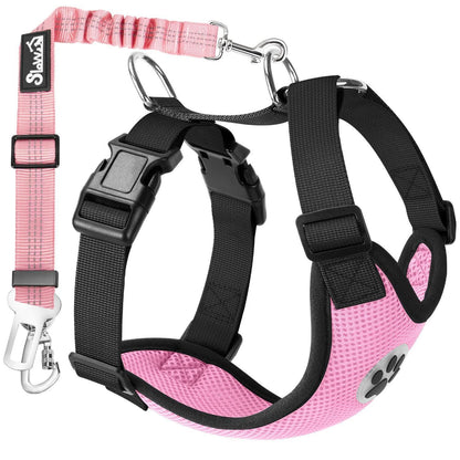 Hundegeschirr Auto Rosa S – Sicherheitsgurt & Atmungsaktiv