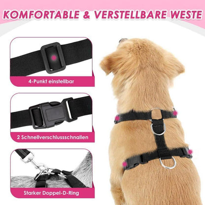 Hundegeschirr Auto Rosa S – Sicherheitsgurt & Atmungsaktiv