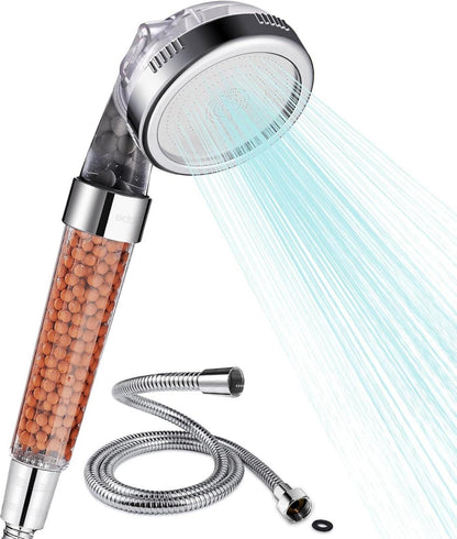 Hochdruck Duschkopf Set mit Filter 3 Einstellungen Wassersparendes