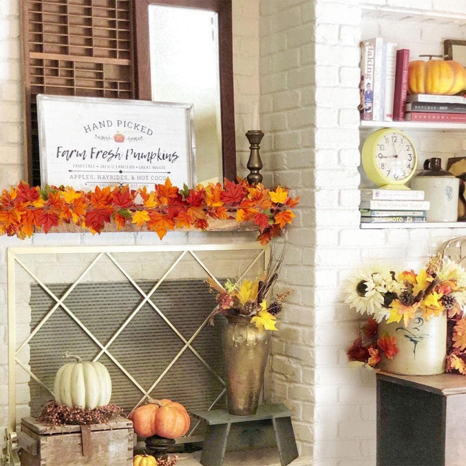 Briful Herbstblätter Girlande, 2 Stück 182 cm künstlich Ahorn Reben Herbstdeko