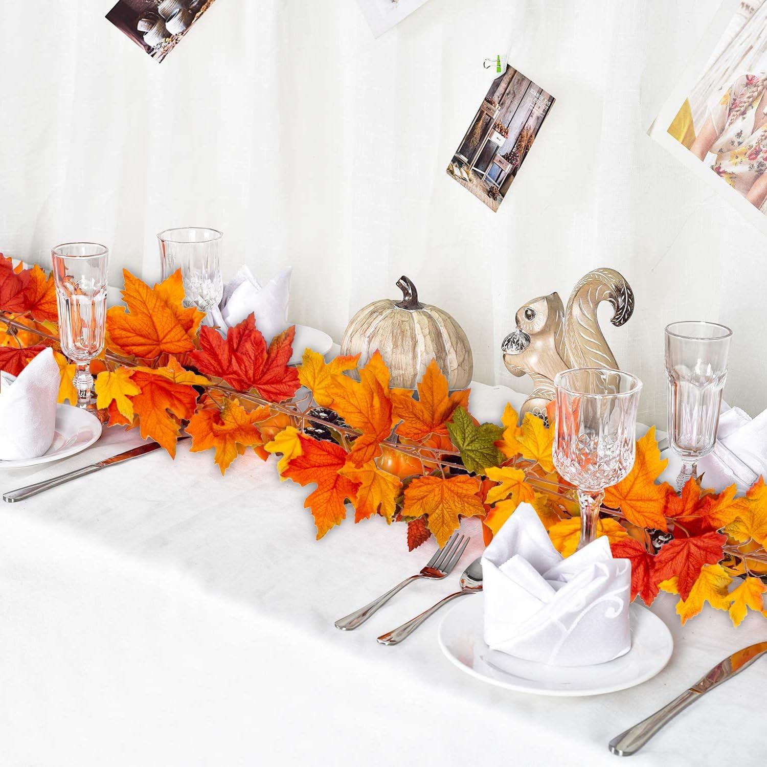 2x Künstliche Herbstgirlande Ahorn 6 Ft Herbstblätter Reben