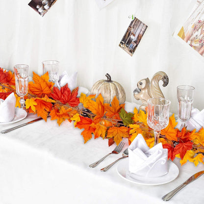 2x Künstliche Herbstgirlande Ahorn 6 Ft Herbstblätter Reben