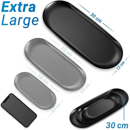 Edelstahl Deko Tablett XL 30x12 cm Schwarz | Servierteller