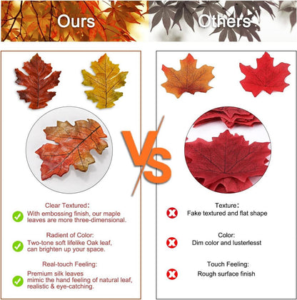 500 Stück Künstliche Eichenblätter Herbstdekoration DIY