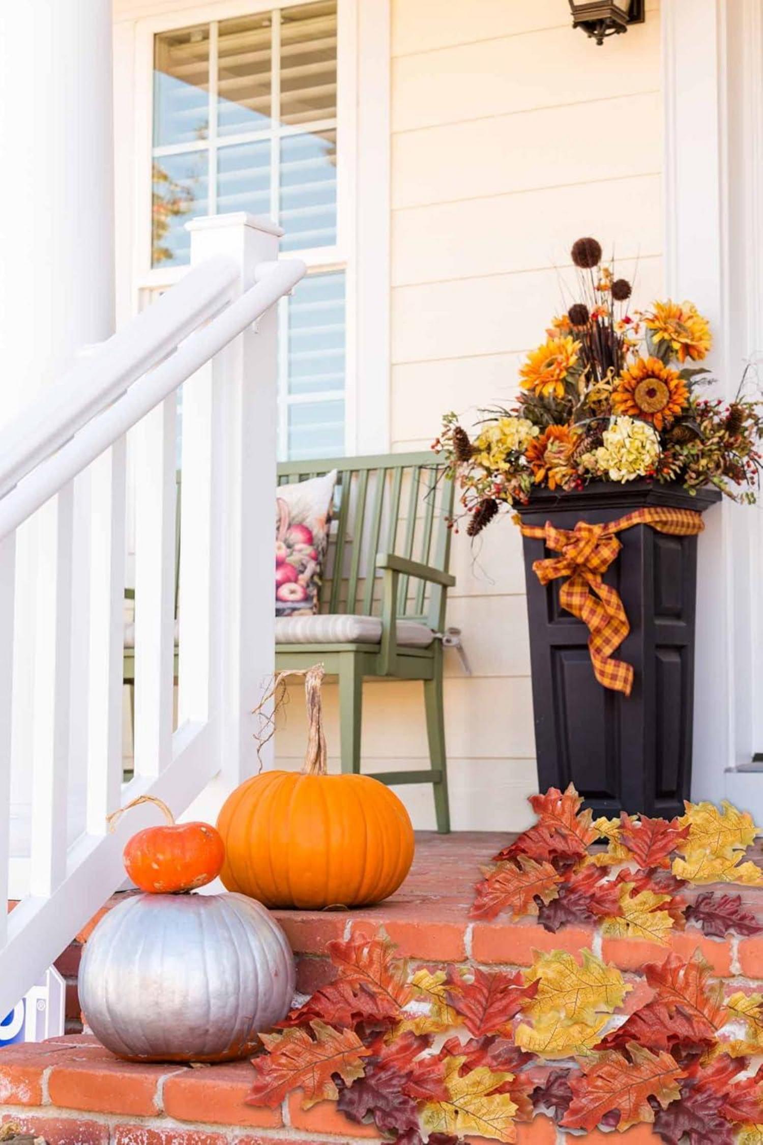 500 Stück Künstliche Eichenblätter Herbstdeko Gemischt Kunstlaub