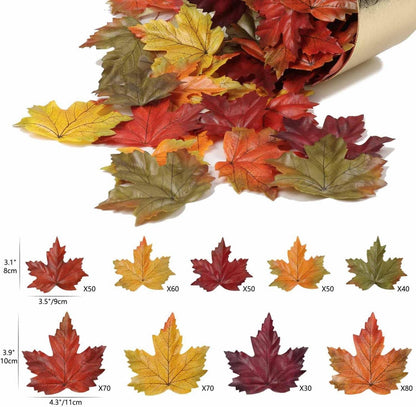 Künstliche Ahornblätter Set Herbst Deko 500 Stück gemischte