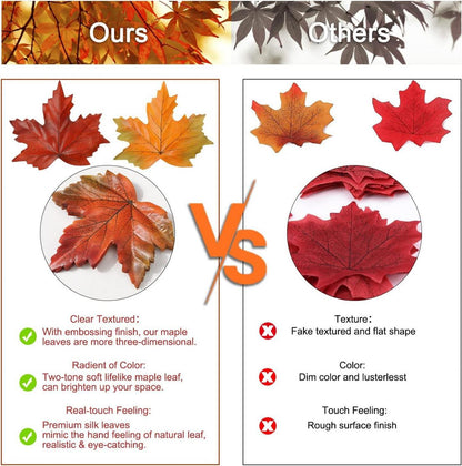 Künstliche Ahornblätter 500er Set Herbstdekoration DIY Gemischt