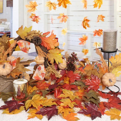 500 Stück Künstliche Ahornblätter Gemischt Herbst DIY Deko