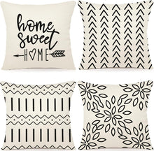 Kissenbezüge Leinen 4er Set Dekokissen Sofa Gartenbett 50x50cm Creme