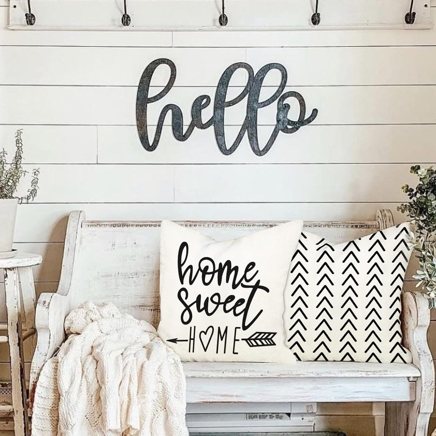 Kissenbezüge 4er Set leinen Dekokissen 40x40cm Creme