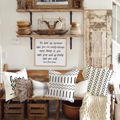 Kissenbezüge 4er Set Leinen Dekokissen Sofa Gartenbett 45x45cm Creme