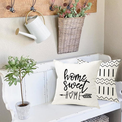 Kissenbezüge Leinen Dekokissen 4er Set Sofa Gartenbett Couch 45x45cm