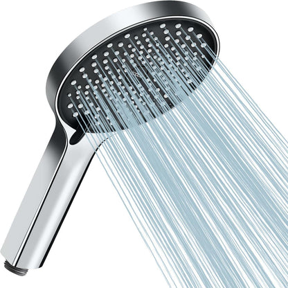Wassersparender Duschkopf mit 3 Strahlarten Schwarz Chrom