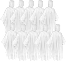 Transparente Regenponchos mit Kapuze 10er Pack - Wasserdichte Einweg