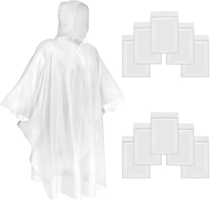 Transparente Regenponchos 10er-Pack Einweg mit