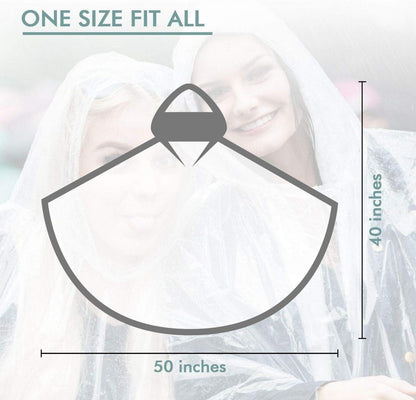 Regenponcho Transparent Einweg 10er Set Festival Camping Okydoky