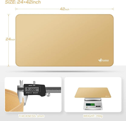 Feuerfeste Grillmatte 61x106cm für Kamin, Grill & Herd, Terrassenmatte Khaki