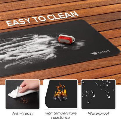 FLASLD Grillmatte für Decks und Terrassen, wiederverwendbar, schwarz