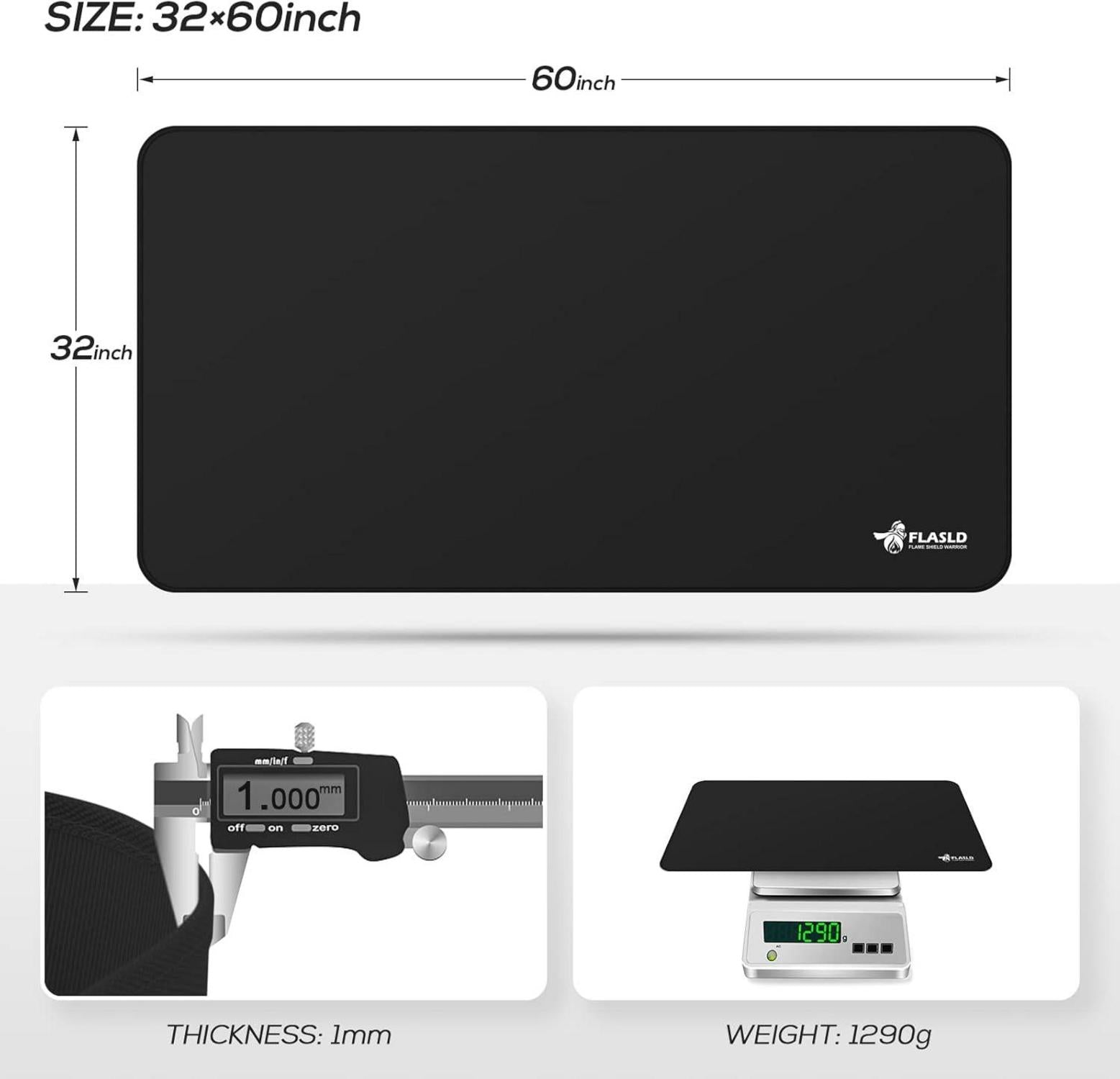 FLASLD Outdoor BBQ Grillmatte 81x152cm Wasserdicht Wiederverwendbare Matte