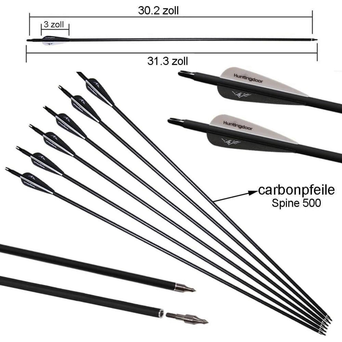 Recurvebogen Set 40lbs für Rechtshänder mit Zubehör