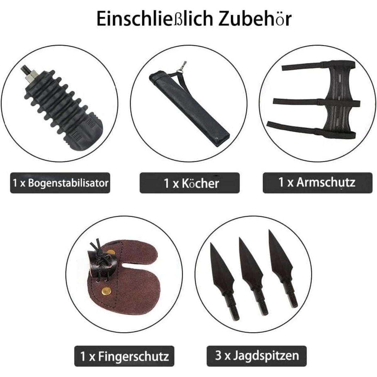 Recurvebogen Set 40lbs für Rechtshänder mit Zubehör