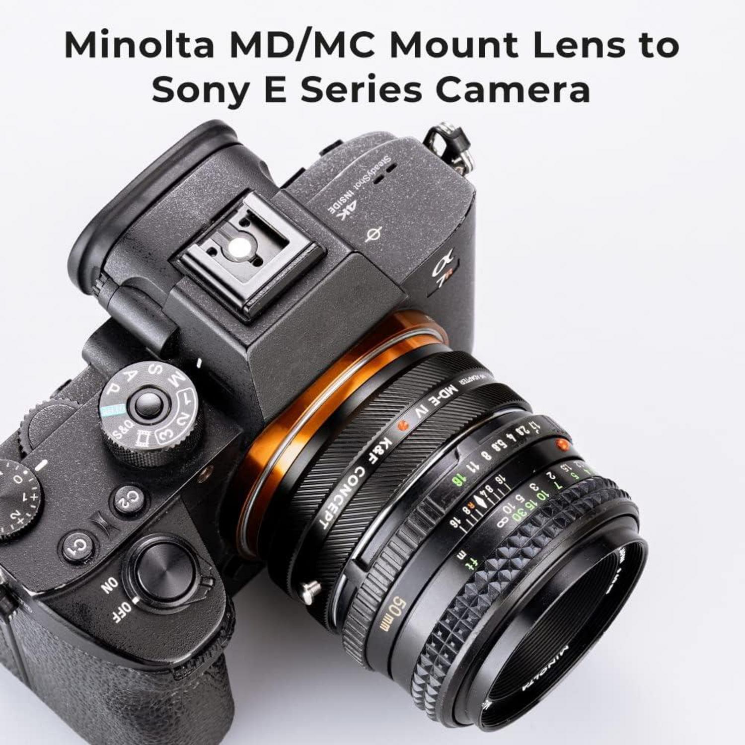 Objektivadapter MD-NEX IV für Minolta Rokkor und Sony E Mount