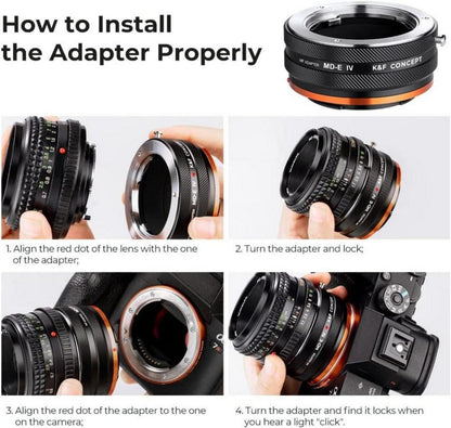 Objektivadapter MD-NEX IV für Minolta SR/MD/MC auf Sony E Mount Kamera